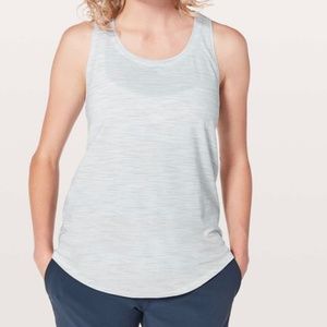 Lululemon Love Tank Pleated Grey Alpine White Space Dye